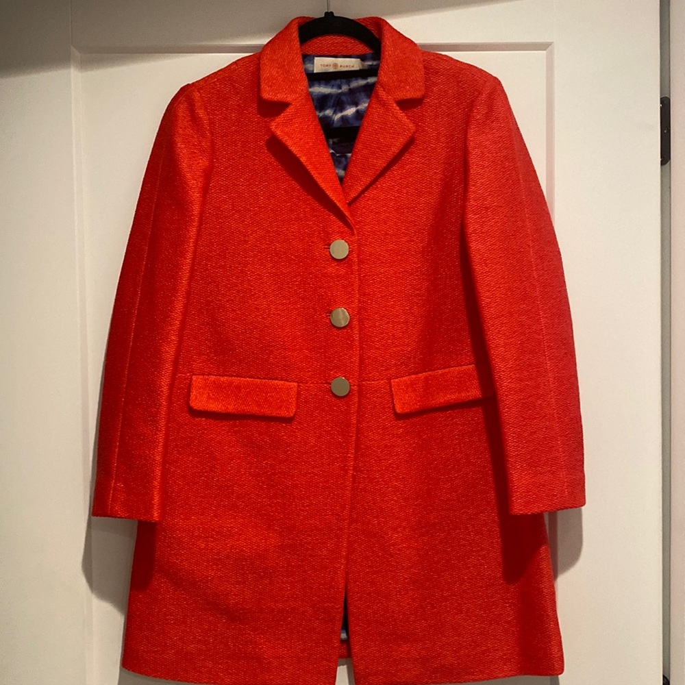 Tory Burch Red Jacket with gold buttons